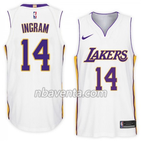 Camiseta Hombre Los Angeles Lakers Brandon Ingram 14 Nike 2017-18 Blanco Swingman Camiseta Hombre Los Angeles Lakers Brandon Ingram 14 Nike 2017-18 Blanco Swingman